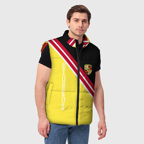 Мужской жилет Porsche - полосы / 3D-Красный – фото 3