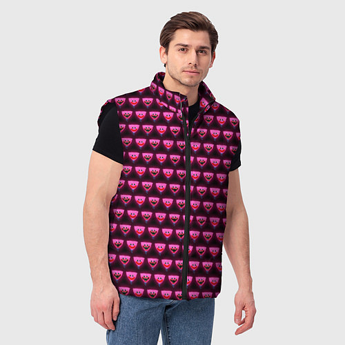 Мужской жилет Poppy Playtime - Kissy Missy Pattern - Huggy Wuggy / 3D-Черный – фото 3