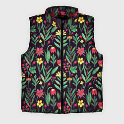 Мужской жилет Цветочный акварельный паттерн, цвет: 3D-красный