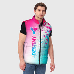 Мужской жилет Destiny neon gradient style: по-вертикали, цвет: 3D-черный — фото 2