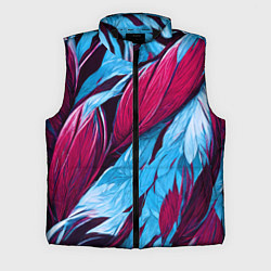 Мужской жилет Яркие экзотические перья, цвет: 3D-черный