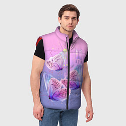 Мужской жилет BTS красивые бабочки, цвет: 3D-красный — фото 2