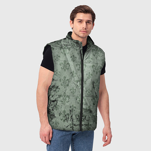 Мужской жилет Старая затёртая мешковина с принтом / 3D-Черный – фото 3