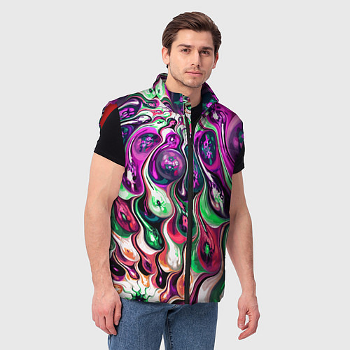 Мужской жилет Движение вируса / 3D-Красный – фото 3