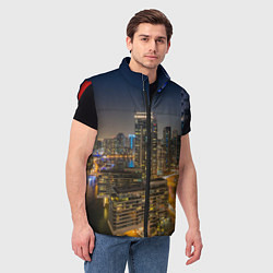 Мужской жилет Ночной красочный город, цвет: 3D-красный — фото 2
