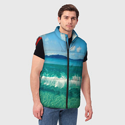 Мужской жилет Волна набегает на берег, цвет: 3D-красный — фото 2
