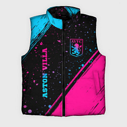 Мужской жилет Aston Villa - neon gradient: надпись, символ, цвет: 3D-черный