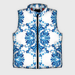 Мужской жилет Гжель синие цветы, цвет: 3D-красный