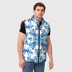 Мужской жилет Гжель узор цветы, цвет: 3D-красный — фото 2