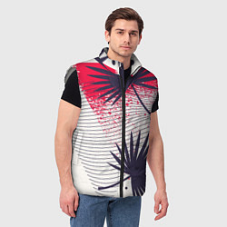 Мужской жилет Треугольники и пальмы, цвет: 3D-светло-серый — фото 2
