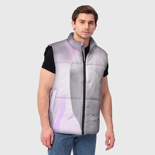 Мужской жилет Розовый абстрактный бархат / 3D-Черный – фото 3