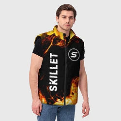 Мужской жилет Skillet и пылающий огонь, цвет: 3D-черный — фото 2