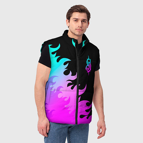 Мужской жилет Slipknot неоновый огонь / 3D-Черный – фото 3