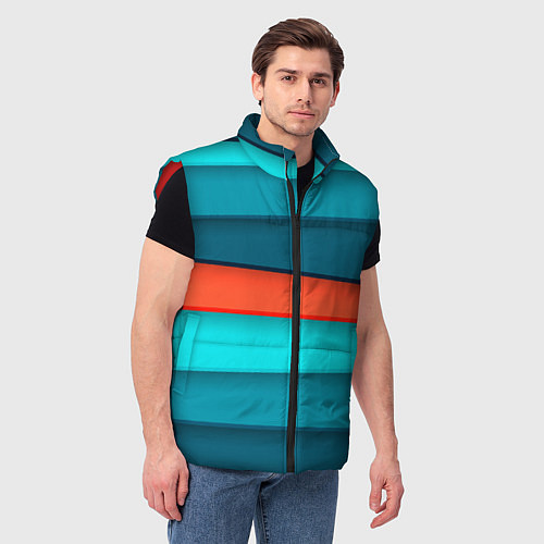 Мужской жилет Геометрические непараллельные пластины / 3D-Красный – фото 3