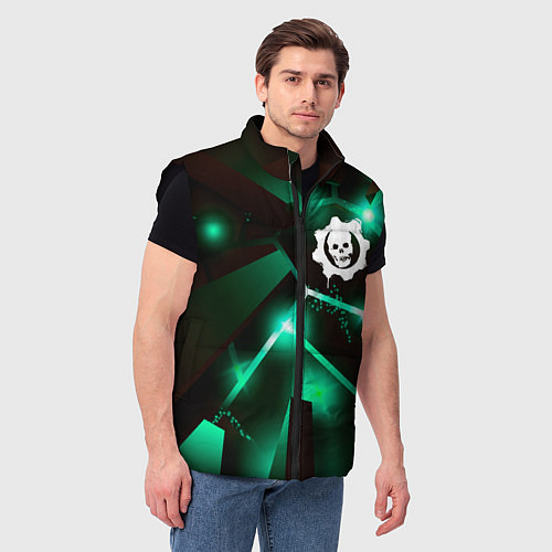 Мужской жилет Gears of War разлом плит / 3D-Черный – фото 3