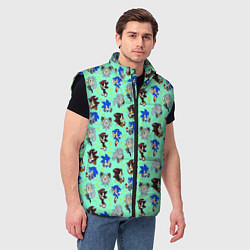 Мужской жилет Ежик Соник и его друзья, цвет: 3D-черный — фото 2