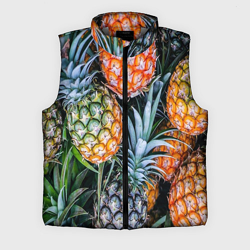 Мужской жилет Фон из ананасов / 3D-Светло-серый – фото 1