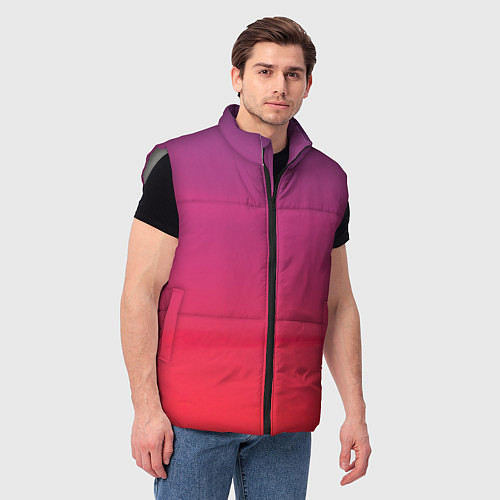 Мужской жилет Красное небо / 3D-Светло-серый – фото 3