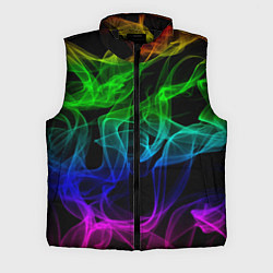 Мужской жилет Разноцветный неоновый дым, цвет: 3D-черный