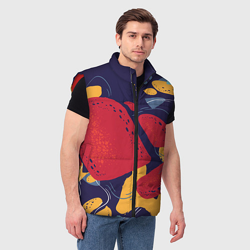 Мужской жилет Красное абстрактное пятно / 3D-Красный – фото 3