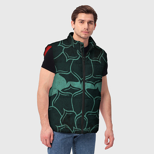 Мужской жилет Абстрактный цветочный узор / 3D-Красный – фото 3