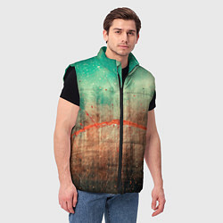 Мужской жилет Светло-зелёное небо, деревья и множество красок, цвет: 3D-черный — фото 2