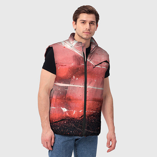 Мужской жилет Красный туман, царапины и краски / 3D-Черный – фото 3