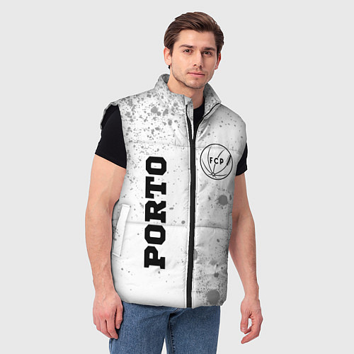 Мужской жилет Porto sport на светлом фоне: надпись, символ / 3D-Черный – фото 3