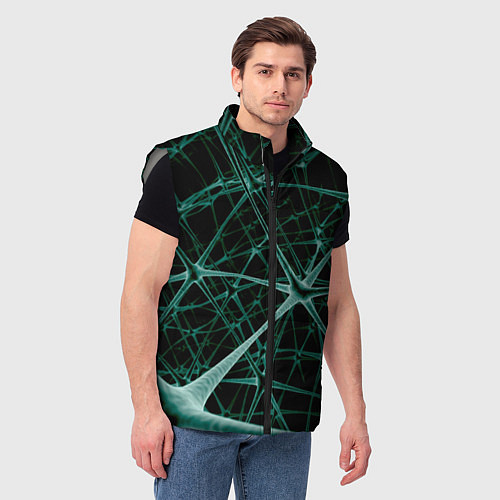 Мужской жилет Нейронная сетка / 3D-Светло-серый – фото 3