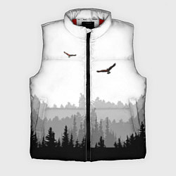 Мужской жилет Птицы над лесом, цвет: 3D-красный