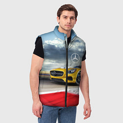 Мужской жилет Mercedes AMG V8 Biturbo на трассе, цвет: 3D-черный — фото 2