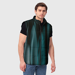 Мужской жилет Абстрактные волны в темноте, цвет: 3D-черный — фото 2