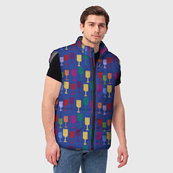 Мужской жилет Цветные фужеры паттерн, цвет: 3D-светло-серый — фото 2