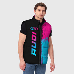 Мужской жилет Audi - neon gradient: по-вертикали, цвет: 3D-черный — фото 2