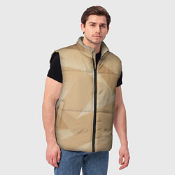 Мужской жилет Золотистые абстрактные геометрические фигуры, цвет: 3D-черный — фото 2