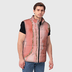 Мужской жилет Розовое золото акварель, цвет: 3D-черный — фото 2