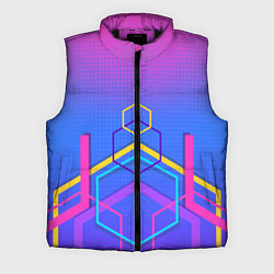 Мужской жилет Многоцветный градиент с геометрическими фигурами, цвет: 3D-черный