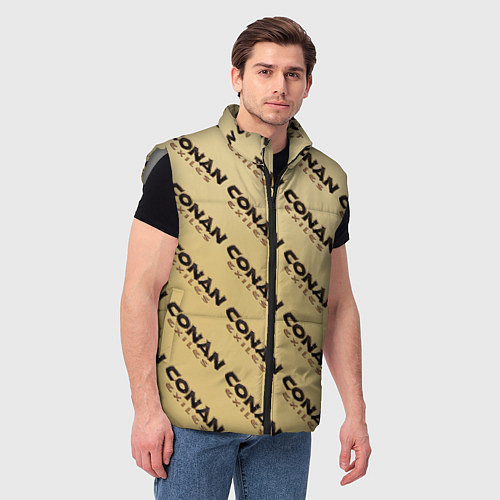 Мужской жилет Конан эксайлс узор / 3D-Светло-серый – фото 3