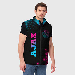 Мужской жилет Ajax - neon gradient: надпись, символ, цвет: 3D-черный — фото 2