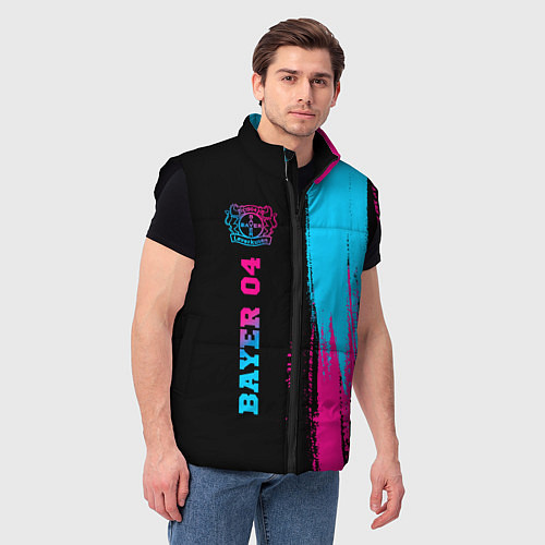 Мужской жилет Bayer 04 - neon gradient: по-вертикали / 3D-Черный – фото 3