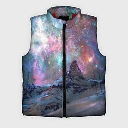 Мужской жилет Снежная вершина и бесконечное космическое простран, цвет: 3D-красный