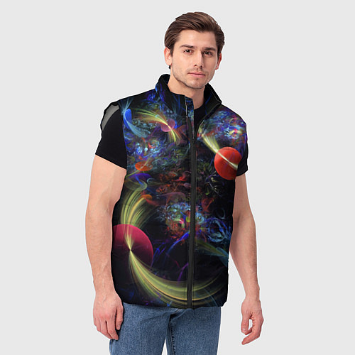 Мужской жилет Abstract space composition / 3D-Светло-серый – фото 3