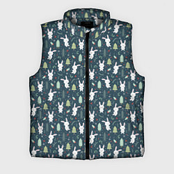 Мужской жилет Новогодний паттерн, год кролика, цвет: 3D-светло-серый