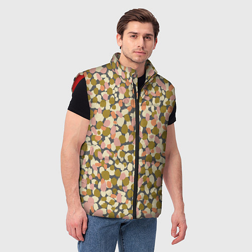 Мужской жилет Оливье салат, абстрактный паттерн / 3D-Красный – фото 3
