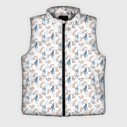 Мужской жилет Пенис и растения / 3D-Светло-серый – фото 1
