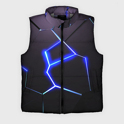 Мужской жилет Неоновый разлом плит / 3D-Светло-серый – фото 1