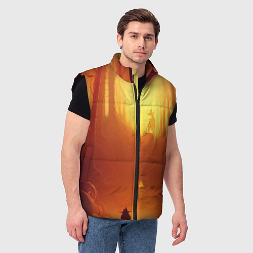 Мужской жилет Темная ведьма колдует в жутком лесу / 3D-Черный – фото 3