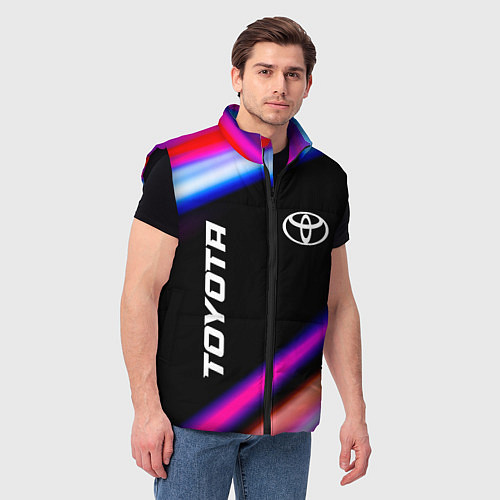 Мужской жилет Toyota speed lights / 3D-Черный – фото 3
