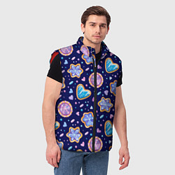 Мужской жилет Новогоднее печение, цвет: 3D-красный — фото 2