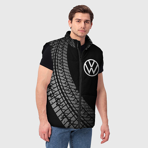 Мужской жилет Volkswagen tire tracks / 3D-Черный – фото 3